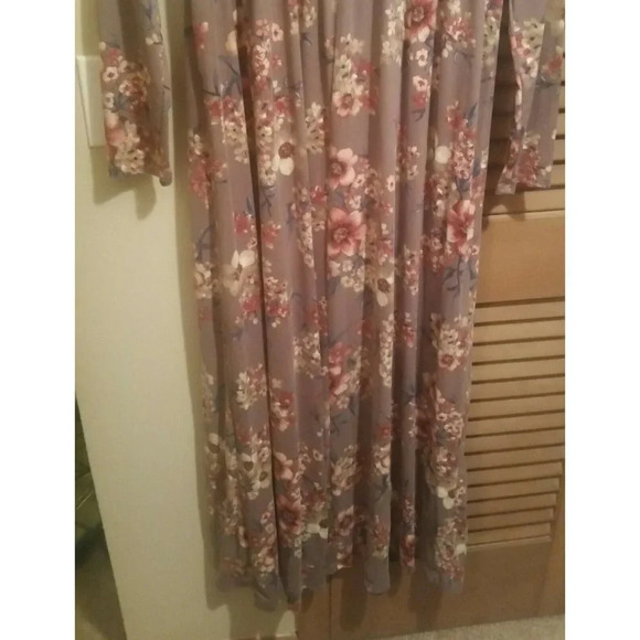 Mother Bee Taupe Flowered Cowl Neck Maternity Maxi - Picture 7 of 7